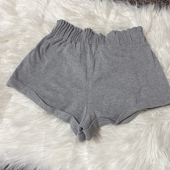 Topshop Light Grey Ribbed Tie Waist Shorts Size US 0-2 - Picture 8 of 11